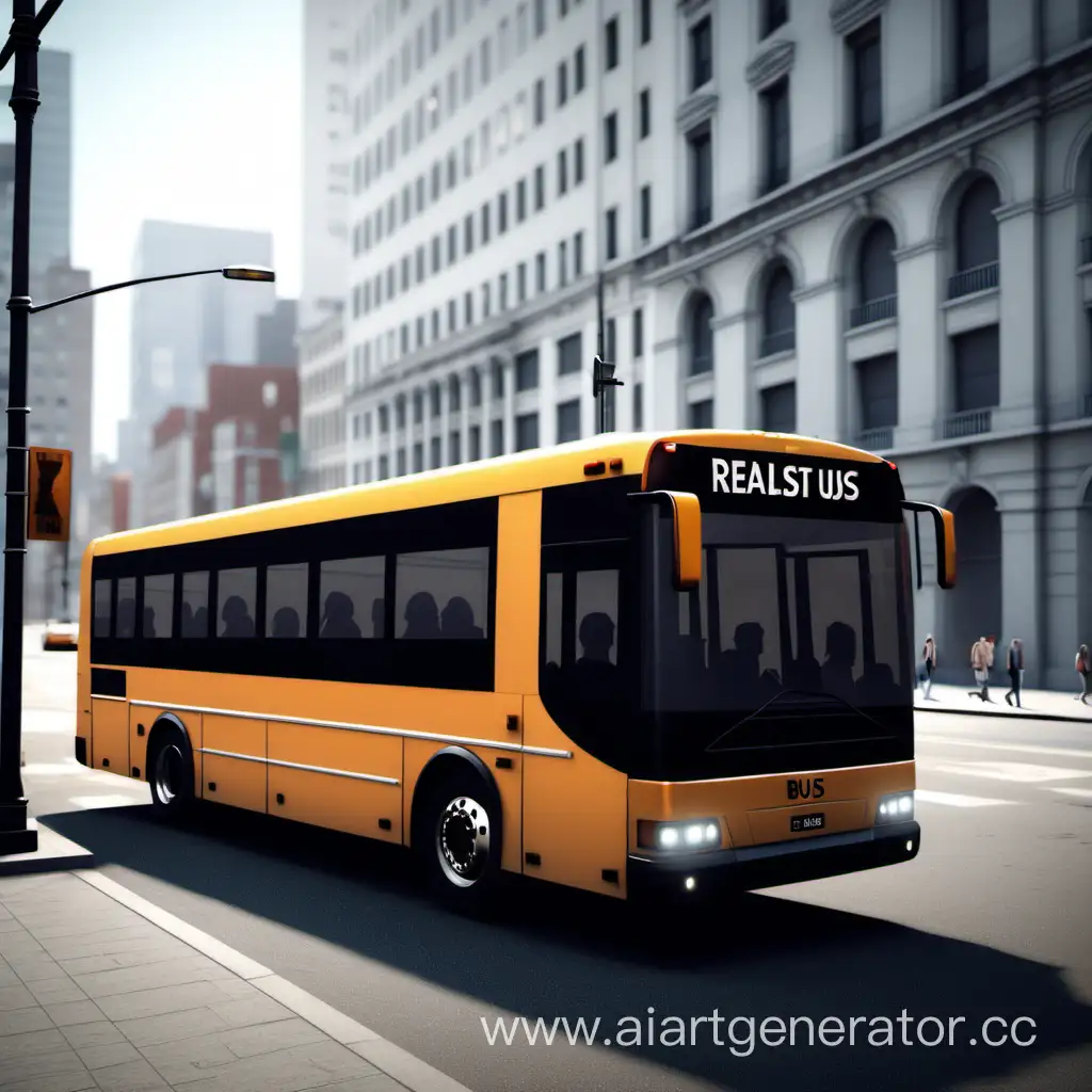 реалистичный автобус в городе