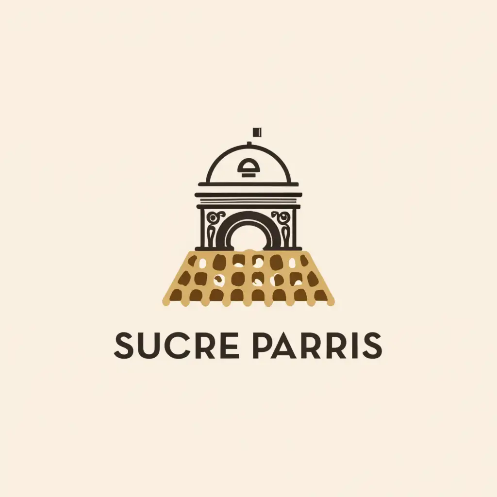 a logo design,with the text "« SUCRE PARIS »", main symbol:Waffle Arc de Triomphe,Moderate,be used in Restaurant industry,clear background