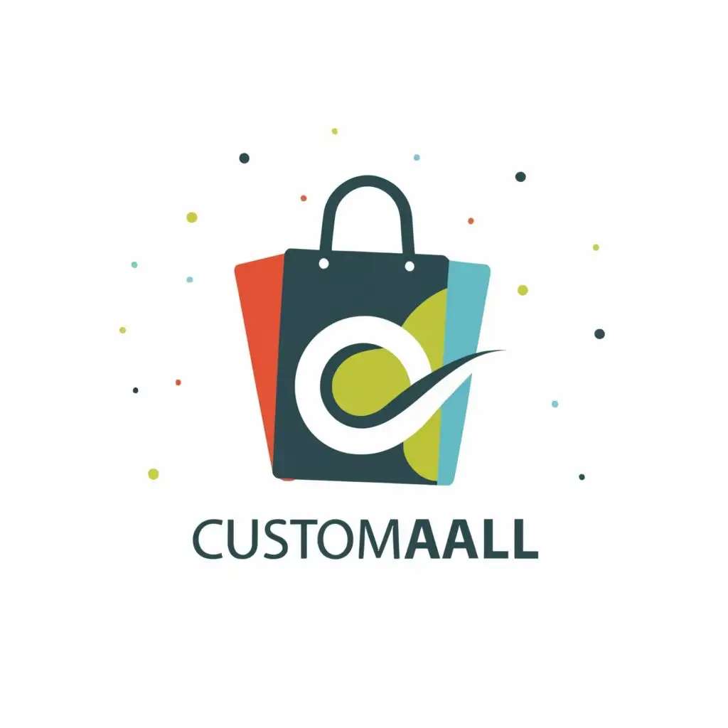 logo, shopping, with the text "customall", typography, be used in Events industry