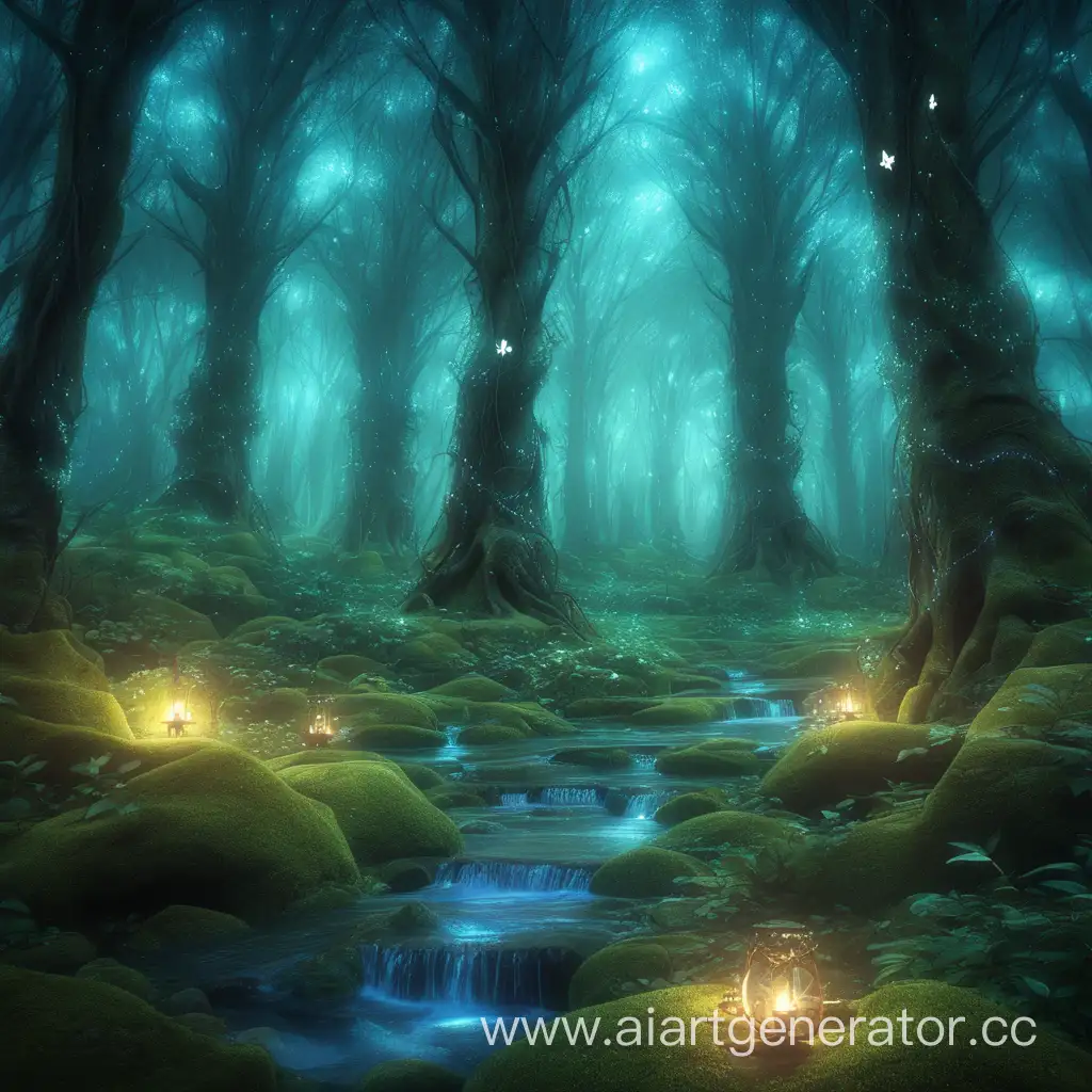 Enchanted-Forest-with-Mystical-Creatures-and-Glowing-Flora