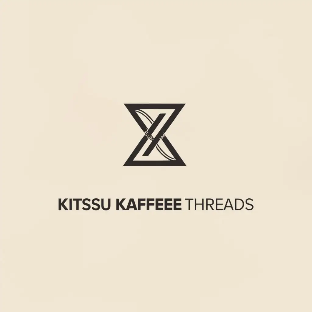 a logo design,with the text "Kitsu and Kaffee Threads", main symbol:The letter 'K' can be stylized as two triangles pointing towards each other, mimicking the angles of a 'K'. This could be done for both 'K's in "KKT", creating a sense of balance and dynamism. The 'T' can be represented by a horizontal line that sits atop or intersects the apex of the triangles. This can also symbolize a thread that ties the two Ks (Kitsu and Kaffee) together, aligning with the "Threads" aspect of your brand. Encapsulating the geometric "KKT" within a circle can symbolize unity, completeness, and the global nature of fashion. It also suggests a coffee cup stain, subtly nodding to the "Kaffee" aspect without being overtly literal. Utilizing a dual-tone color scheme where one shade represents Kitsu (creative, vibrant) and the other Kaffee (warm, welcoming), with the geometric shapes outlined or filled with these colors against a neutral background. This creates visual interest and supports brand recognition.,Minimalistic,clear background
