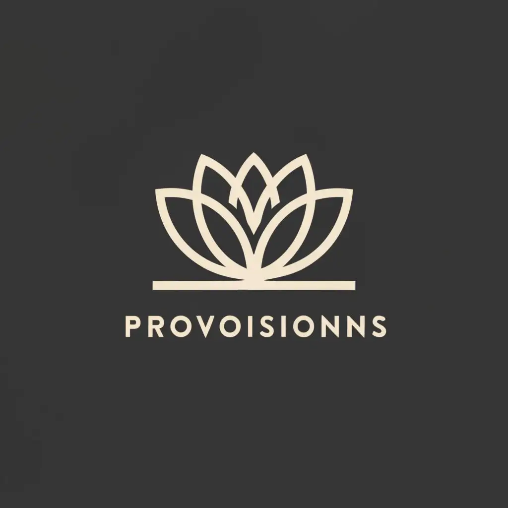a logo design,with the text "SLV provisions", main symbol:lotus,Minimalistic,be used in Retail industry,clear background