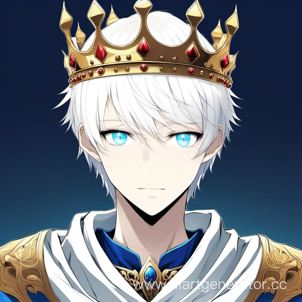 Majestic-Youth-with-White-Short-Hair-Blue-Eyes-Crown-and-White-Mantle