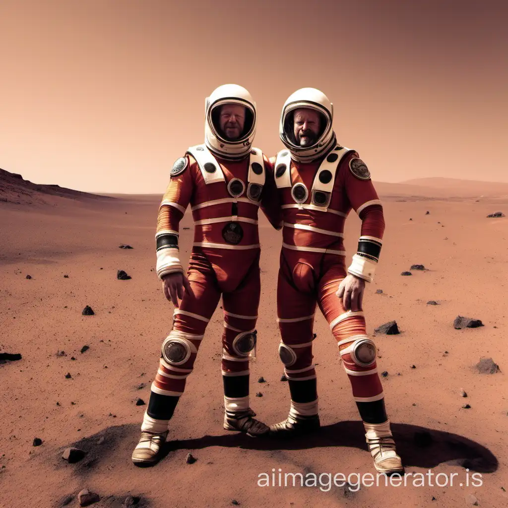 Two Scottish wrestlers are dancing on Mars