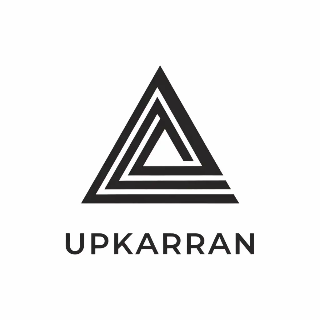a logo design,with the text "UPKARAN", main symbol:TRIANGLE,Moderate,clear background