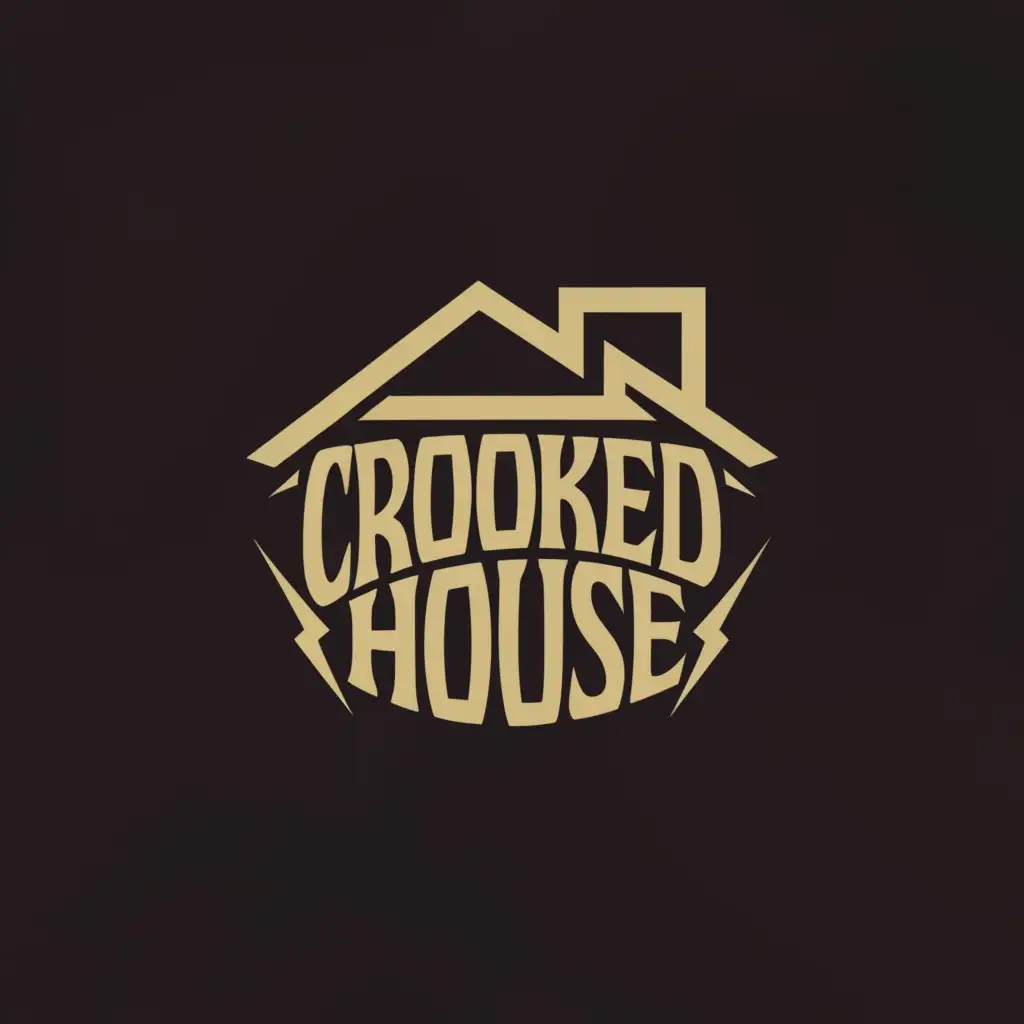 LOGO-Design-For-Crooked-House-Quirky-House-Emblem-for-Entertainment-Industry