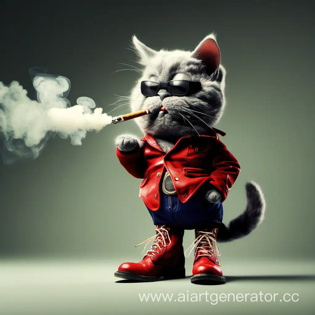 Cool-Cat-in-Boots-Smoking-with-Smoke-Rings