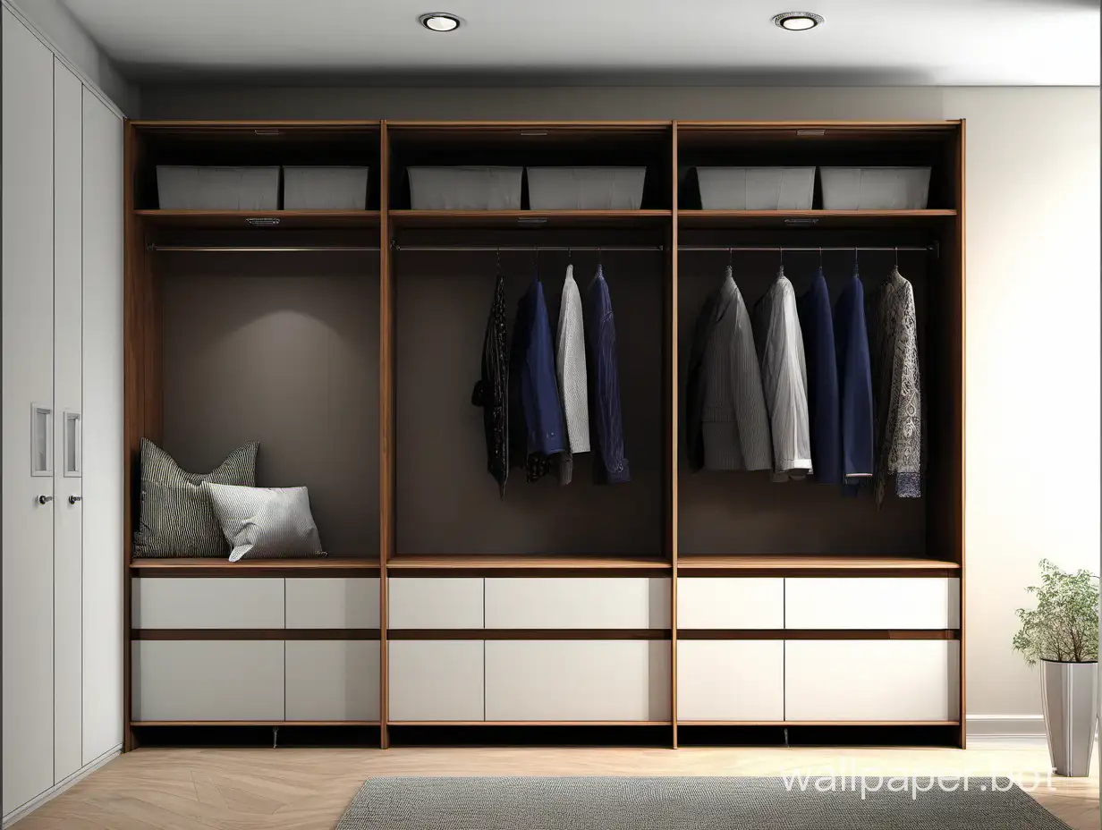 new modern wardrobe in the hallway