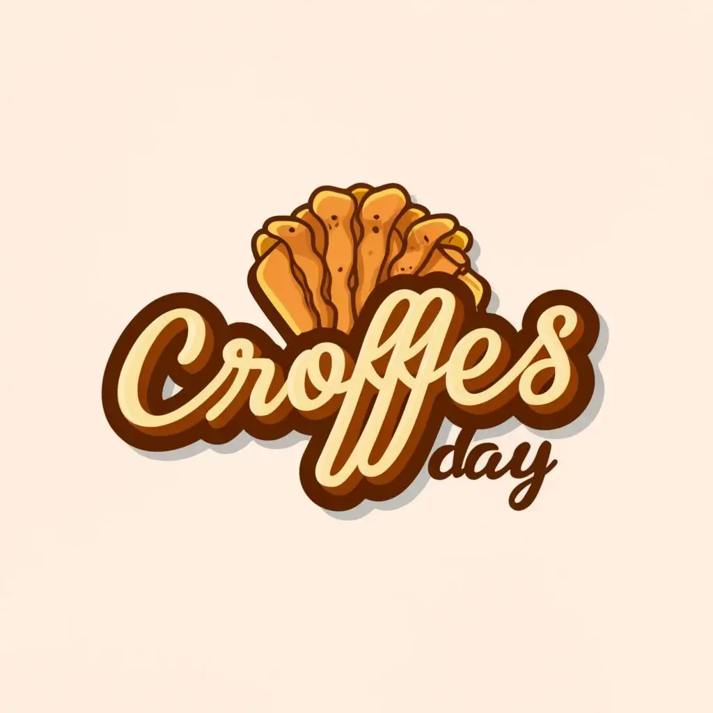 a logo design,with the text "CROFFLES' DAY", main symbol:Croffle and catchy tasty,complex,be used in Restaurant industry,clear background