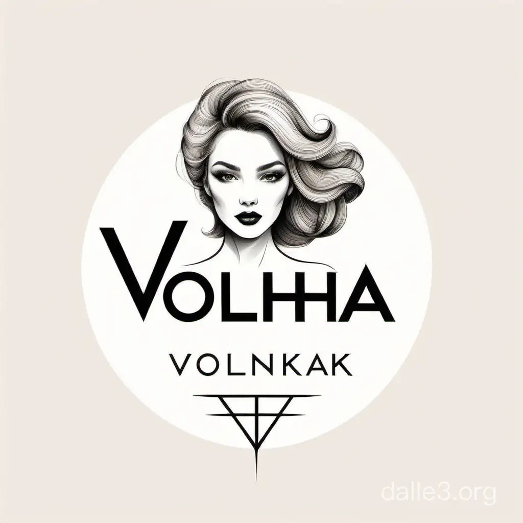 Fashion illustration style logo design, incorporating the name of the author: Volha Harlenka