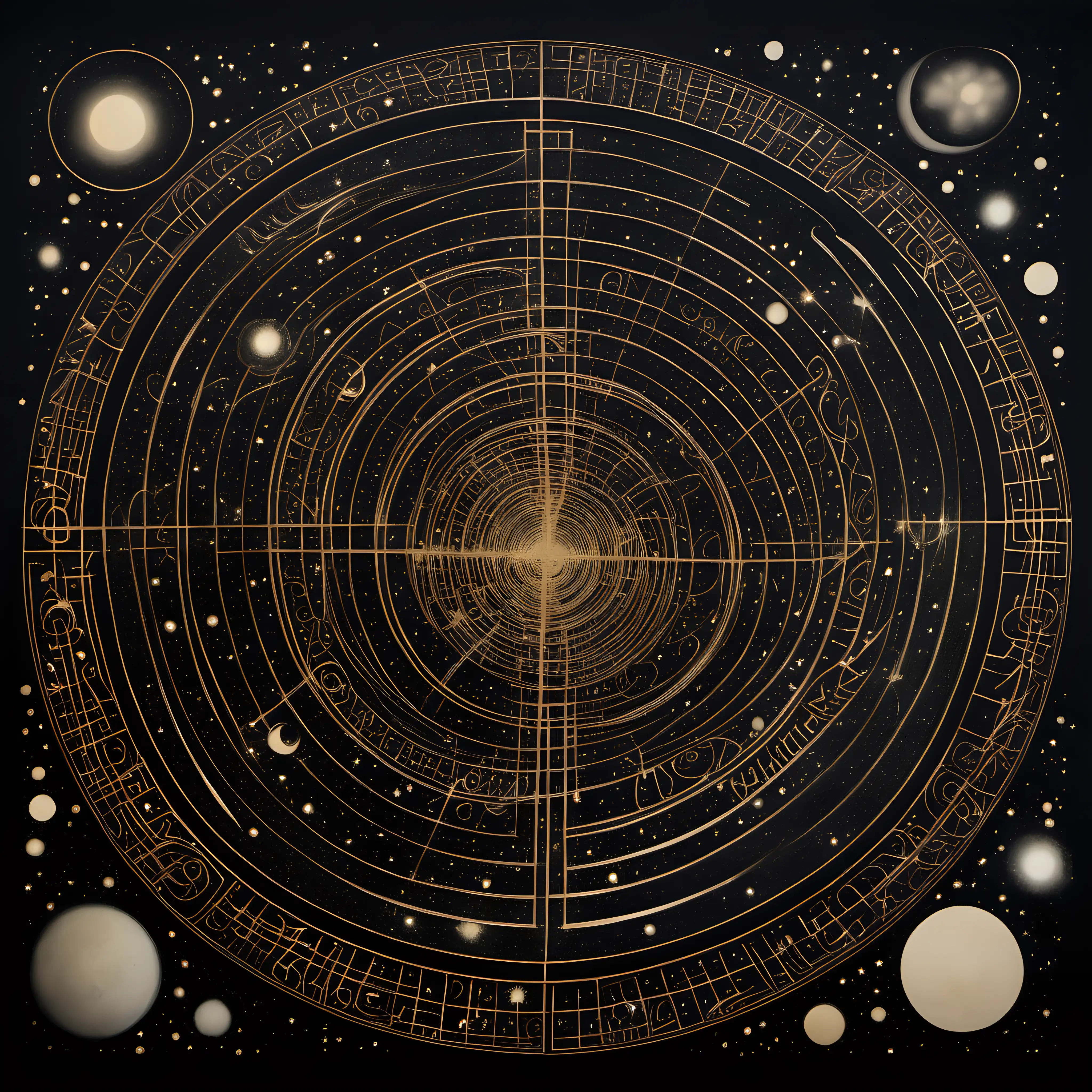 Celestial Planets Shaping Religious Symbols, AI Art Generator