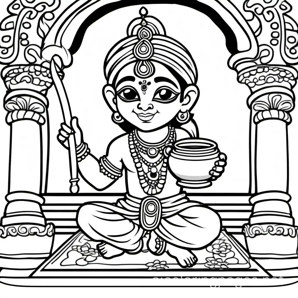 Adorable-Sri-Krishna-Eating-Butter-Coloring-Page