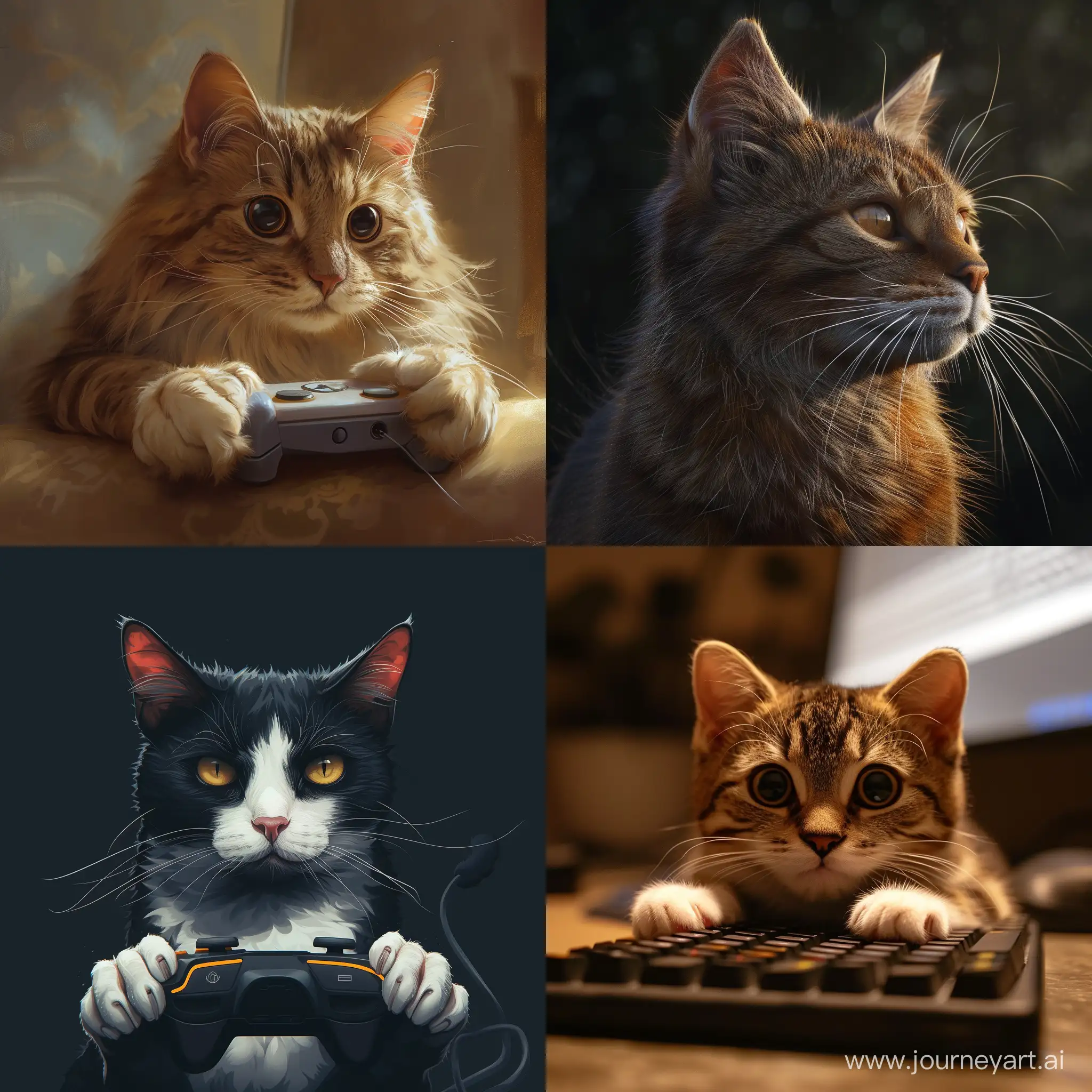 Hyperrealistic-Cat-Game-Programmer-Working-on-Version-6