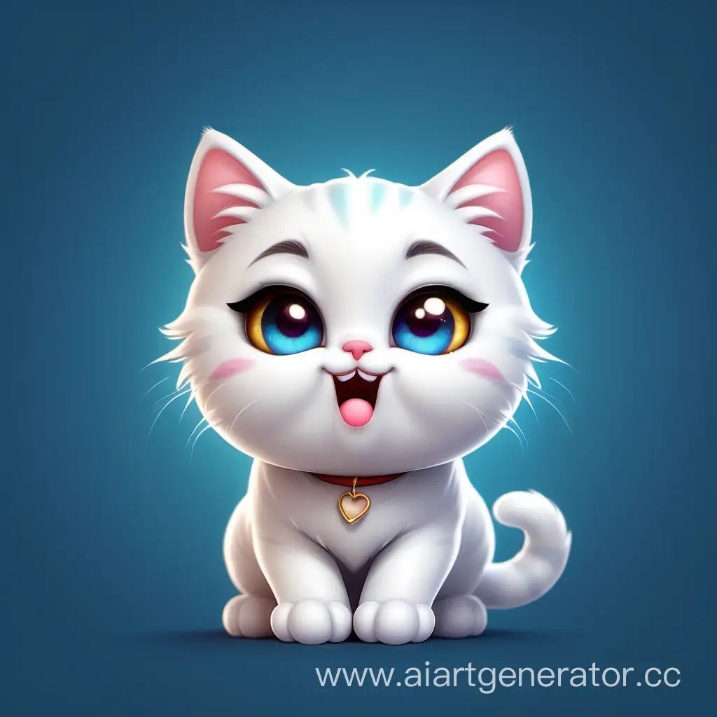Adorable White Kitten Emoji with CoolStoryBob Expression،4k,style 🇺🇸