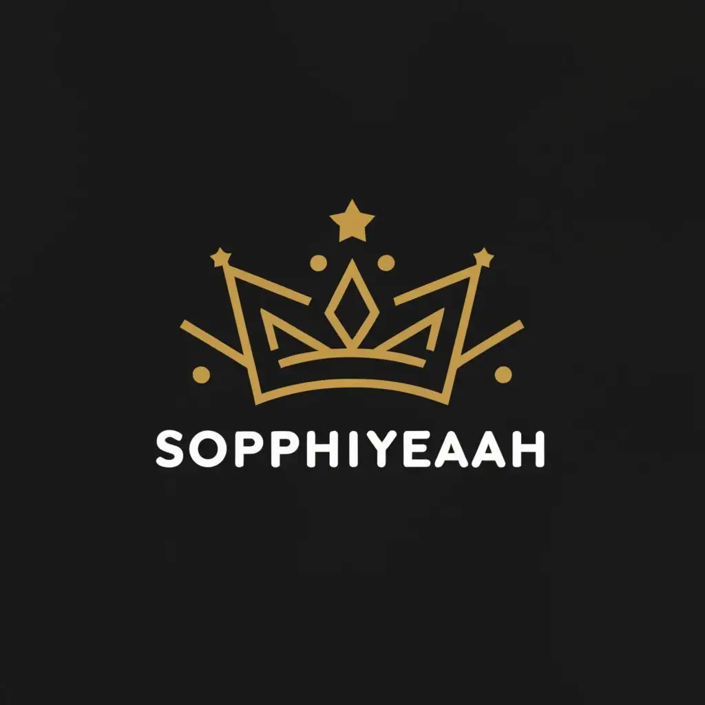 a logo design,with the text "SophiYeah", main symbol:crown, Star,Moderate,clear background