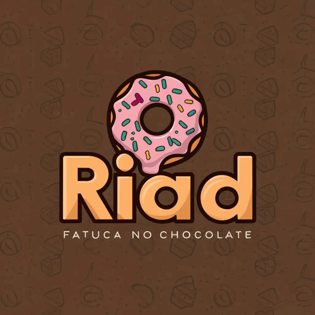 a logo design,with the text "RIAD", main symbol:Donuts 
Chocolate 
,Moderate,clear background