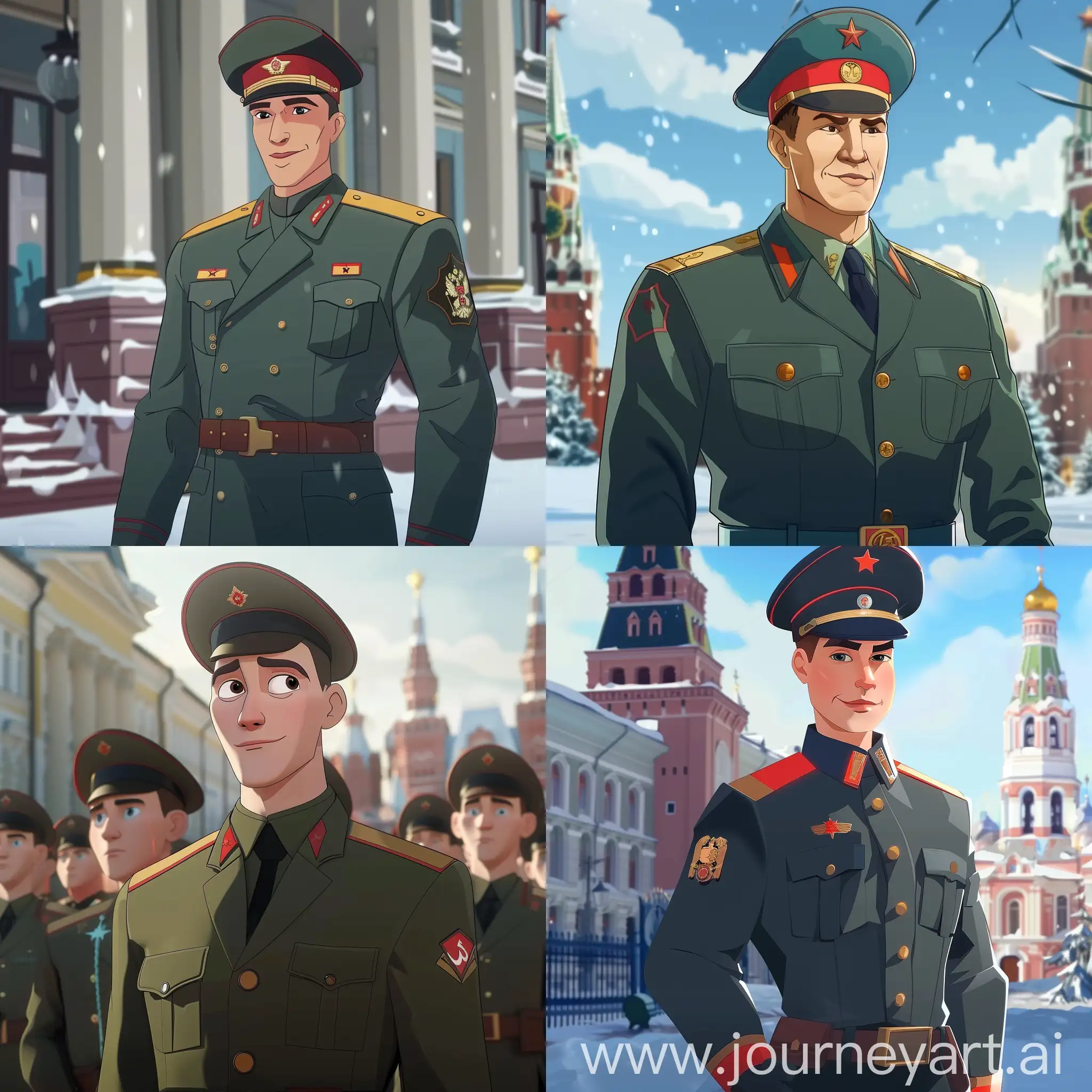 Animated-Soldiers-in-Uniform-Celebrating-Defender-of-the-Fatherland-Day