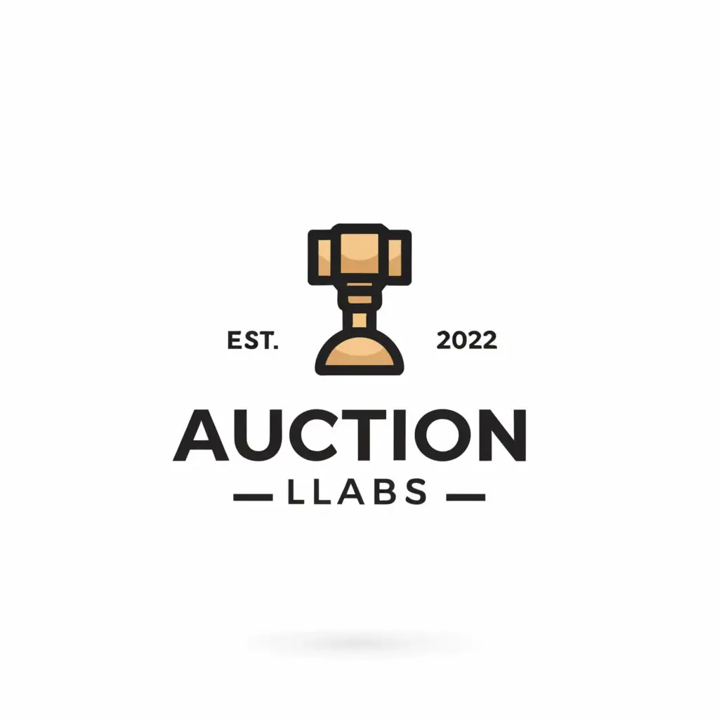 a logo design,with the text "Auction Labs", main symbol:Auction, gavel,Minimalistic,clear background, logo should be very minimalistic and be very easy to remember when seen once.