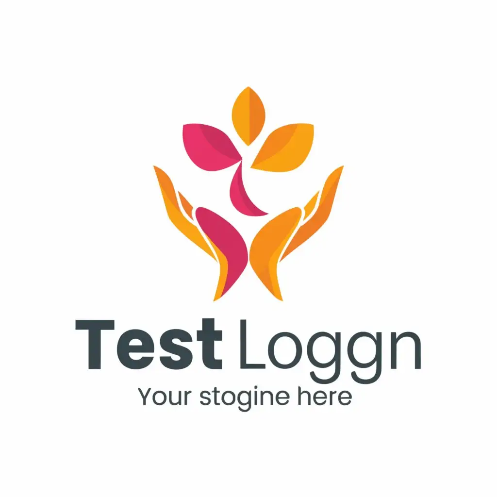 a logo design,with the text "Test Logo", main symbol:hands and flower,Moderate,be used in Education industry,clear background