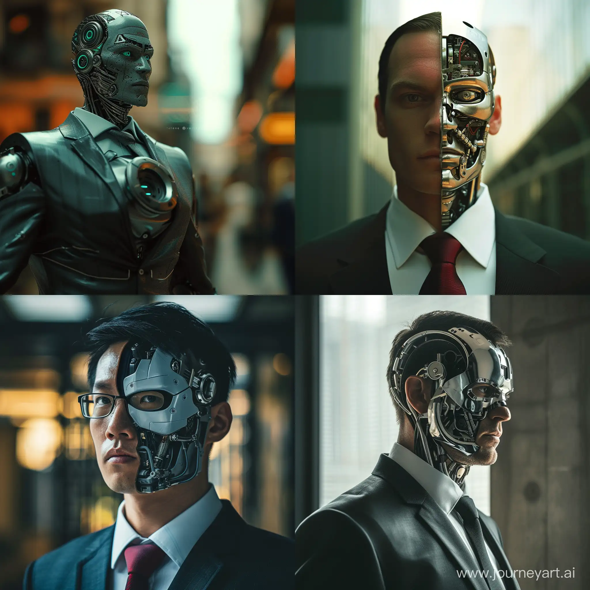 Futuristic-Cyborg-Businessman-in-Wide-Shot