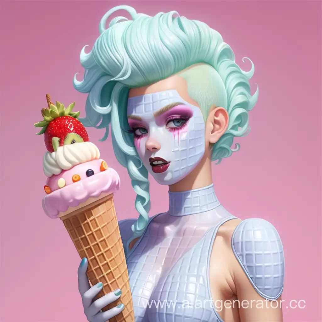 FruitAdorned-Latex-Girl-Sweet-and-Playful-Ice-Cream-Transformation