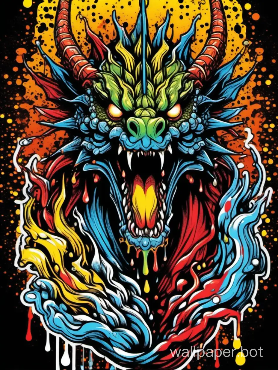 Bohemian-Dragon-Head-Comic-Book-Illustration-with-Explosive-Primary-Colors