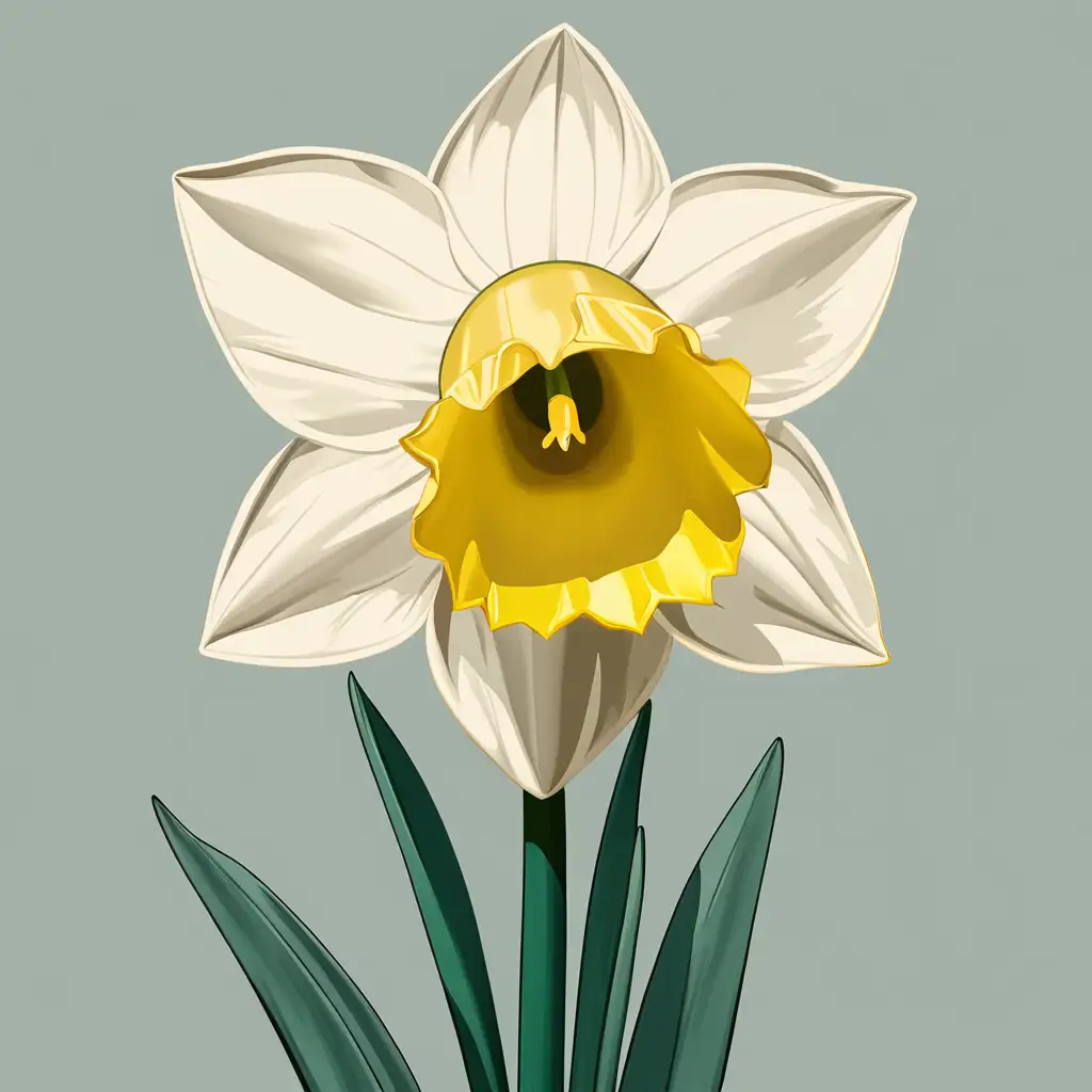 Vibrant Daffodil Blossom in Captivating Front View Natures Elegance