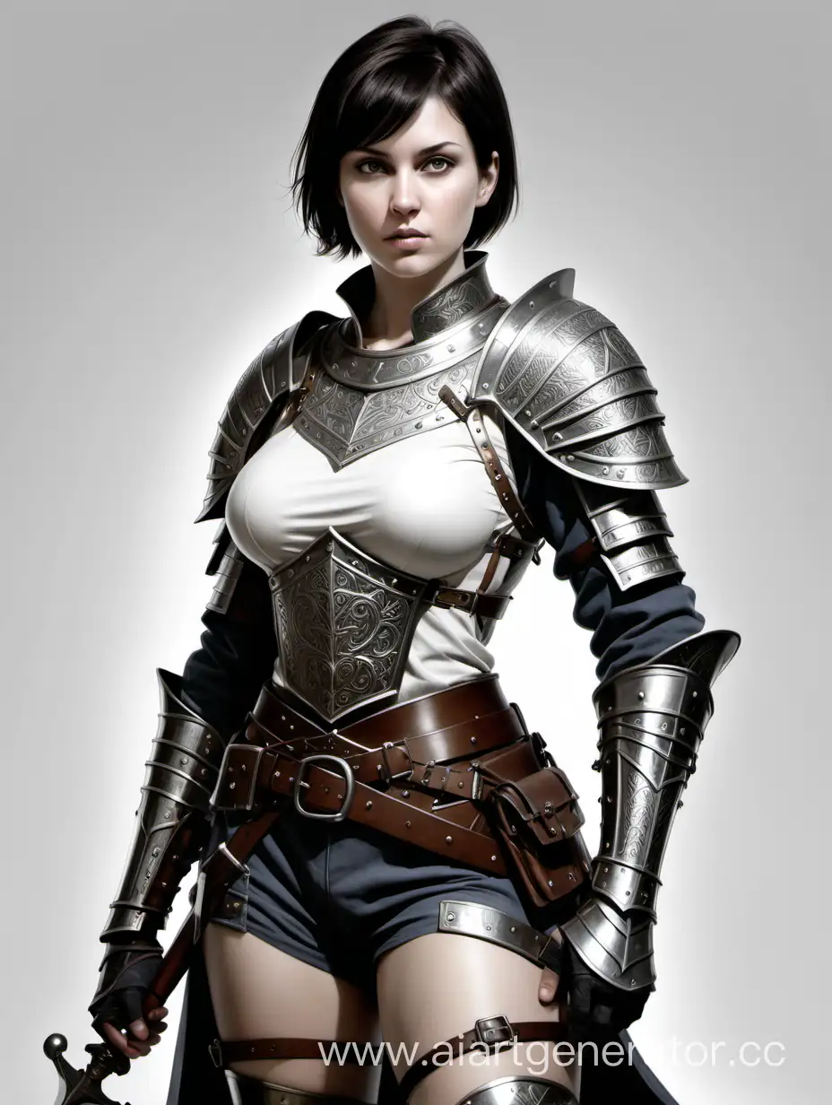 Russian-Girl-Commander-in-Medieval-Leather-Armor-Darkhaired-Leader-with-Stunning-Size-4-Breasts