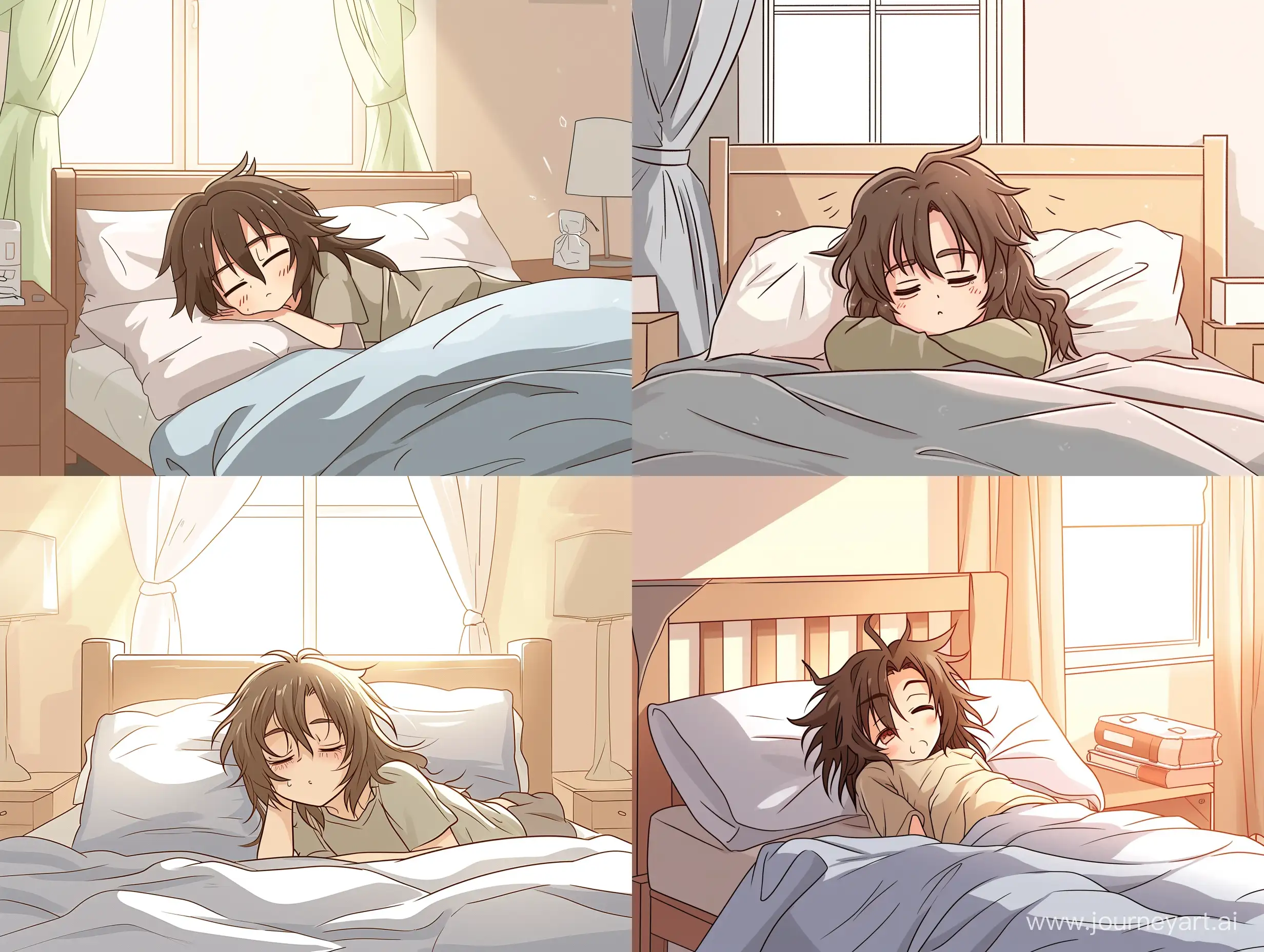 Anime-Boy-with-Long-Hair-Waking-Up-in-Chibi-Style-Bedroom