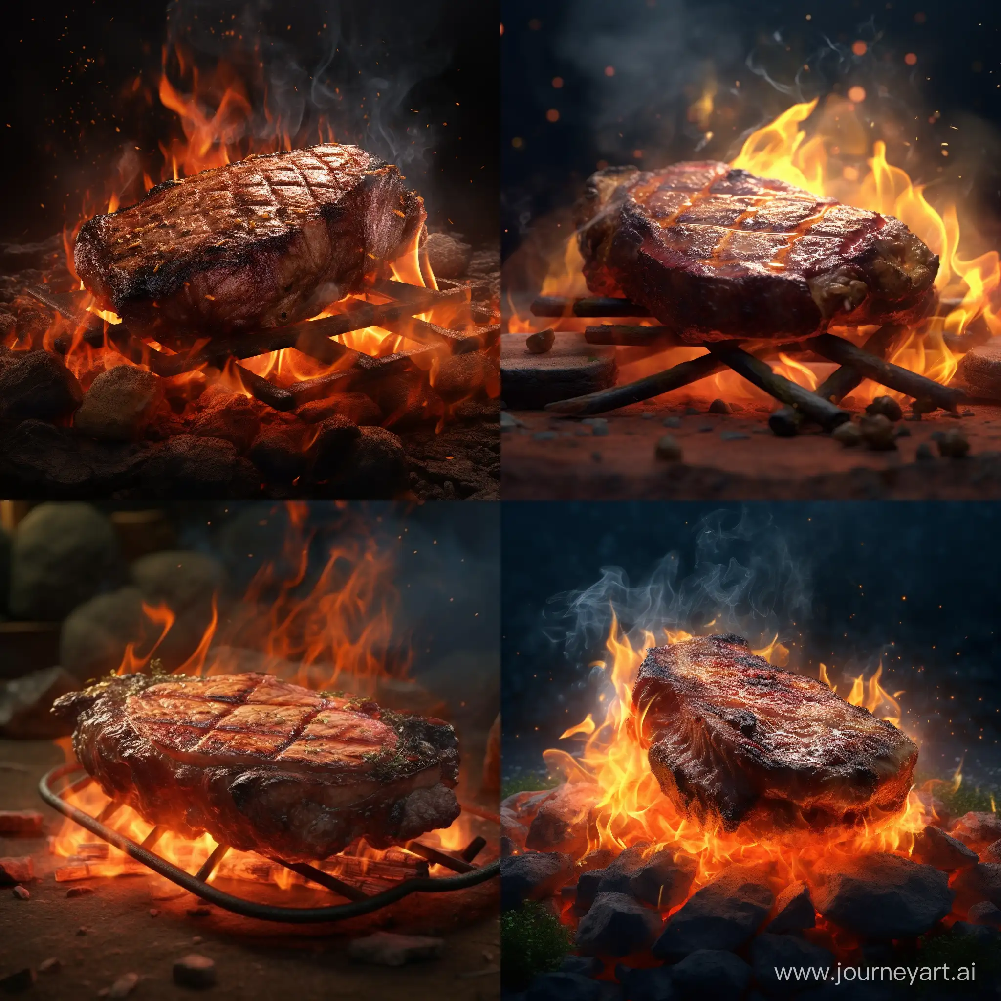 Sizzling-3D-Animation-Succulent-Meat-Grilling-Over-an-Open-Flame
