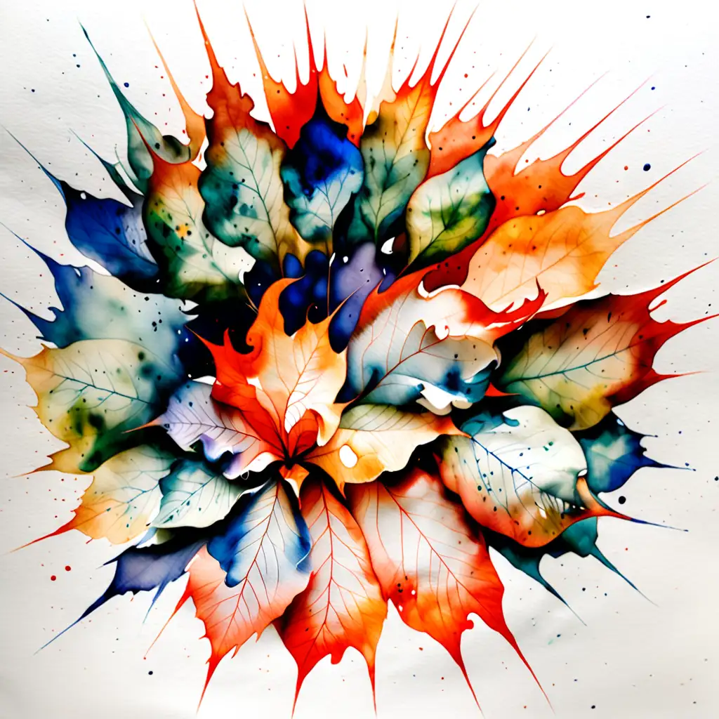 Vibrant Watercolor Fusion on Cotton Paper