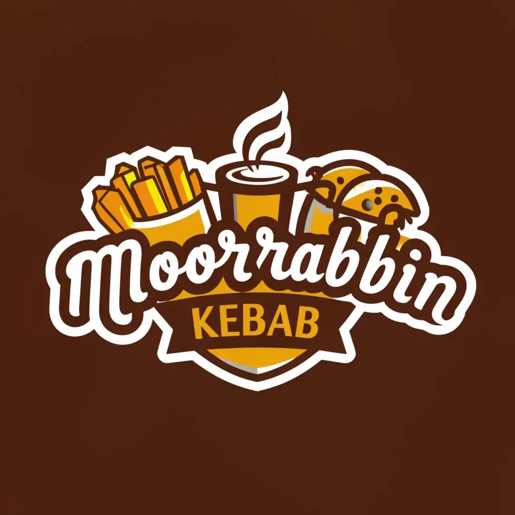 a logo design,with the text ".moorabbin Kebab  ", main symbol:Fries coffee kebab,Moderate,be used in Travel industry,clear background