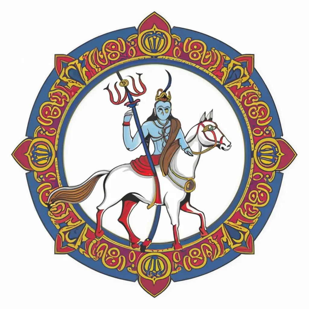 LOGO-Design-For-White-Horse-Eternal-Divine-Lord-Shiva-on-CopperColored-Steed