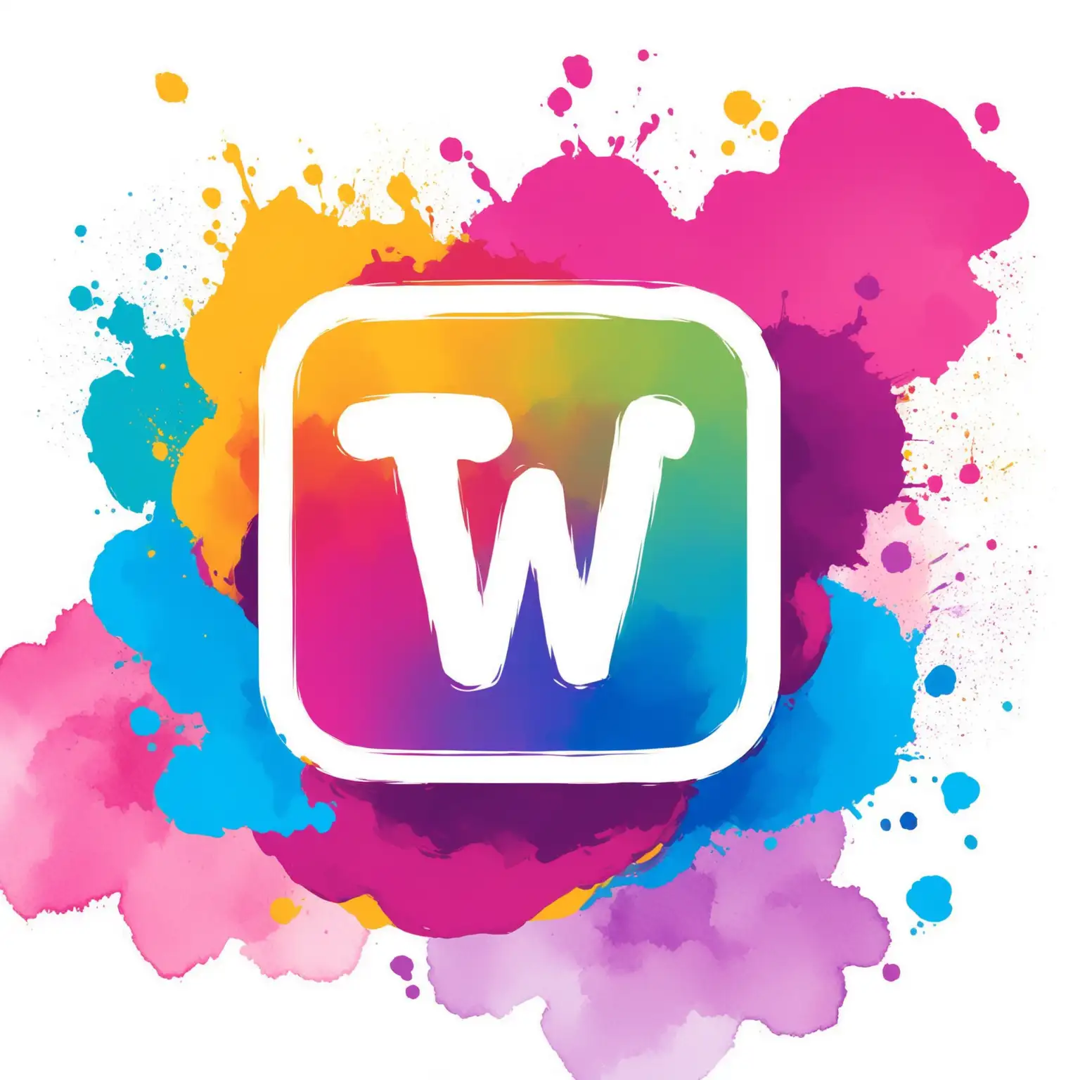 make a logo for a Instagram page name "TW" the logo should be based on holi theme 