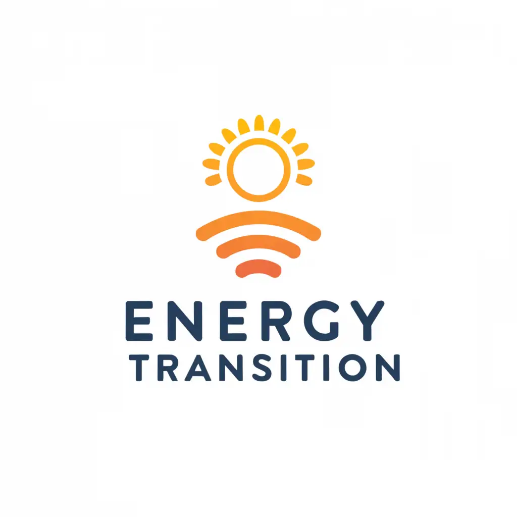 a logo design,with the text "Energy Transition", main symbol:turnaround, Arrow, Sun, Wind,Minimalistic,clear background