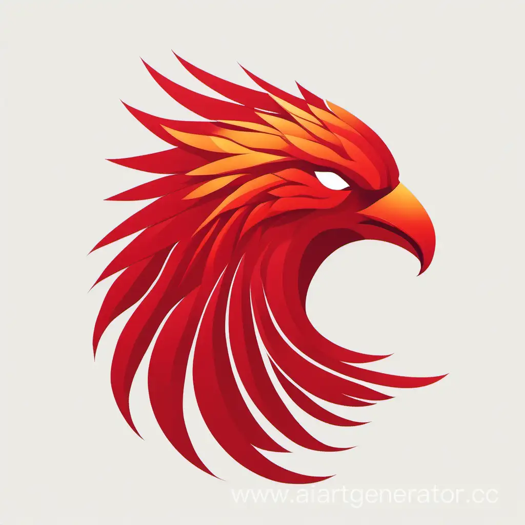 Minimalist-Profile-of-a-Red-Phoenix-Head