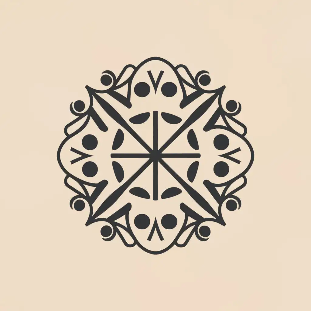 LOGO-Design-for-Kazoku-Creative-Co-JapaneseInspired-Emblem-with-Geometric-and-Floral-Motifs
