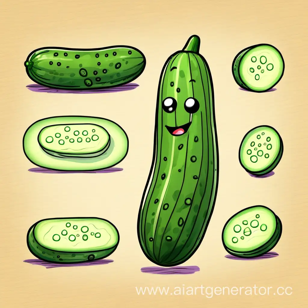 Vibrant-Cucumber-Illustration-with-Refreshing-Green-Colors