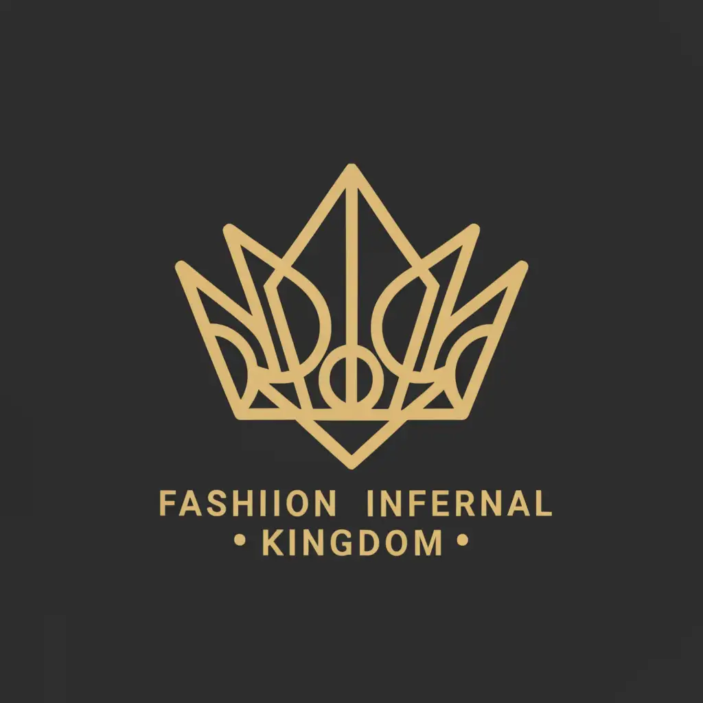 a logo design,with the text 'Fashion Infernal Kingdom', main symbol:Strict crown,Minimalistic,clear background