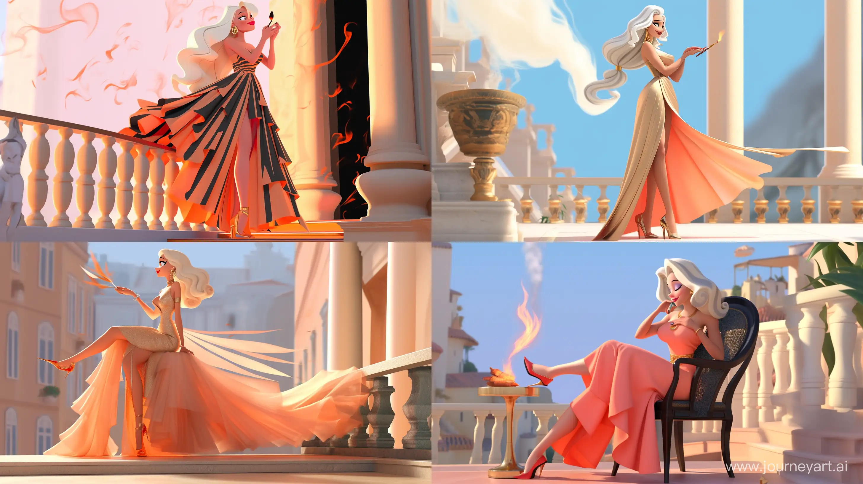 Modern-Greek-Goddess-Stylishly-Smoking-in-Pixar-3D-Animation