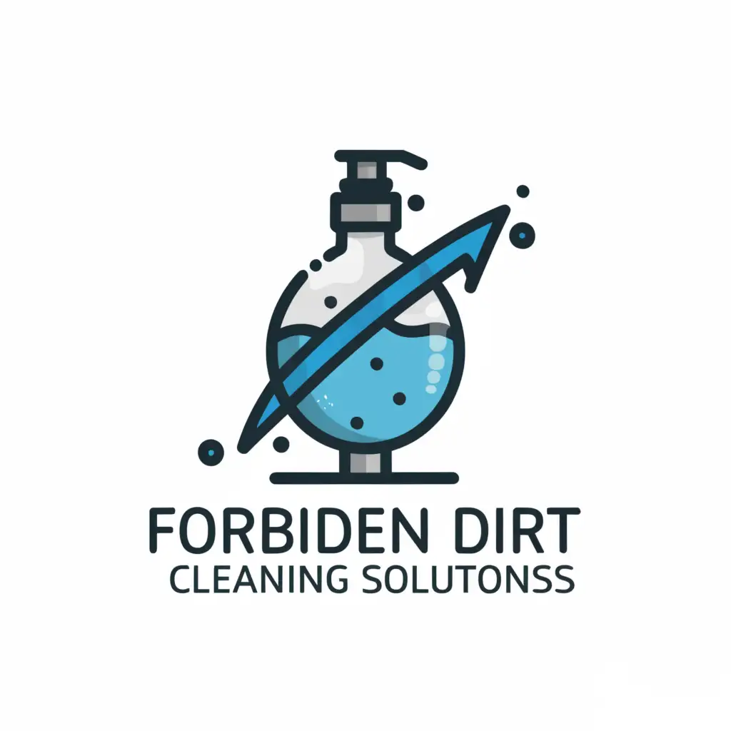 a logo design,with the text "Forbidden dirt cleaning solutions", main symbol:Dish soap,Moderate,clear background
