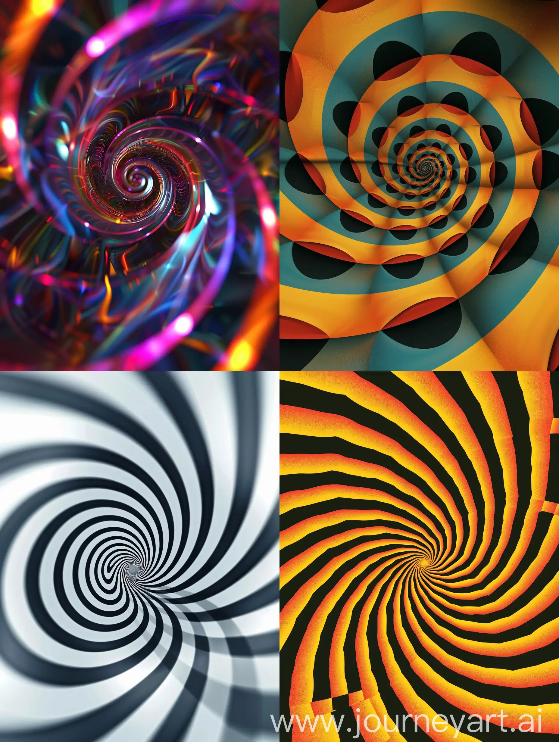 gambar spiral hipnotis yang dapat memicu trance dan sugesti diri yang kuat. Saat saya menatap gambar itu, saya mungkin merasa lebih terfokus pada sugesti yang ingin saya tanamkan pada diri sendiri.
