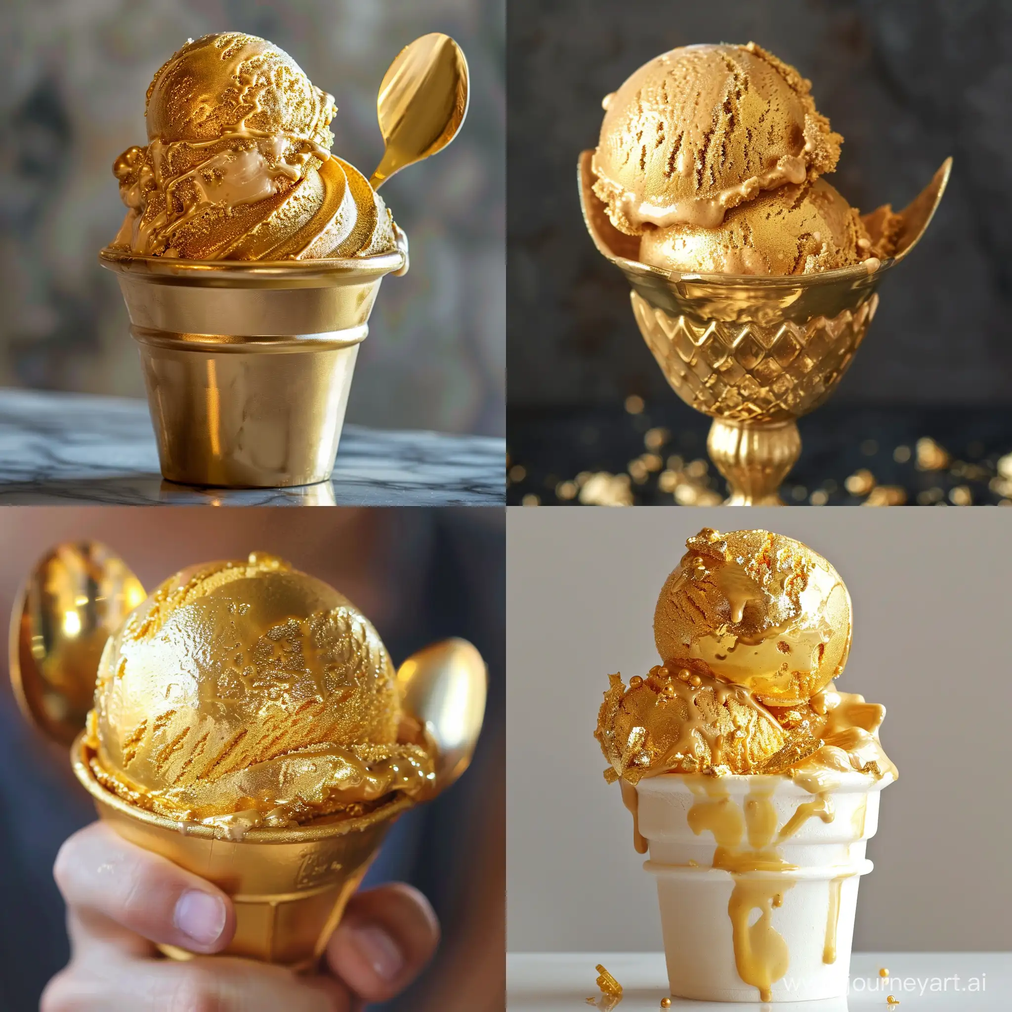 Golden ice cream --ar 1:1 --no 68014