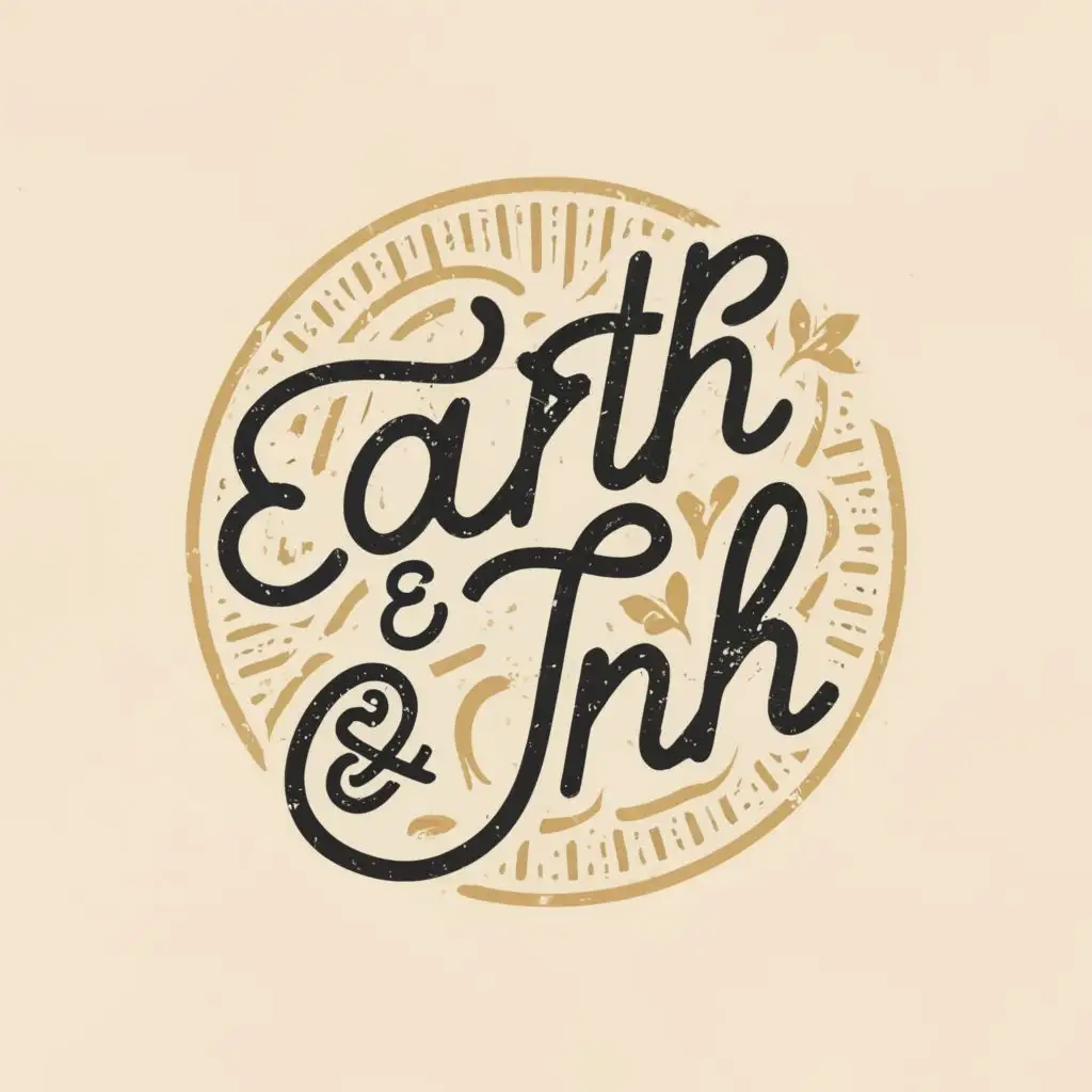 logo, art, with the text "Earth & Ink", typography, be used by potter