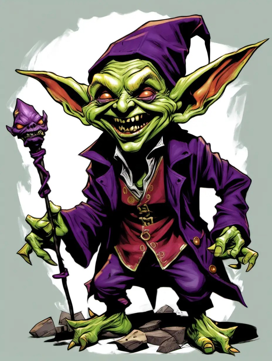 Ecstatic Goblin Warlock in Dungeons and Dragons Adventure