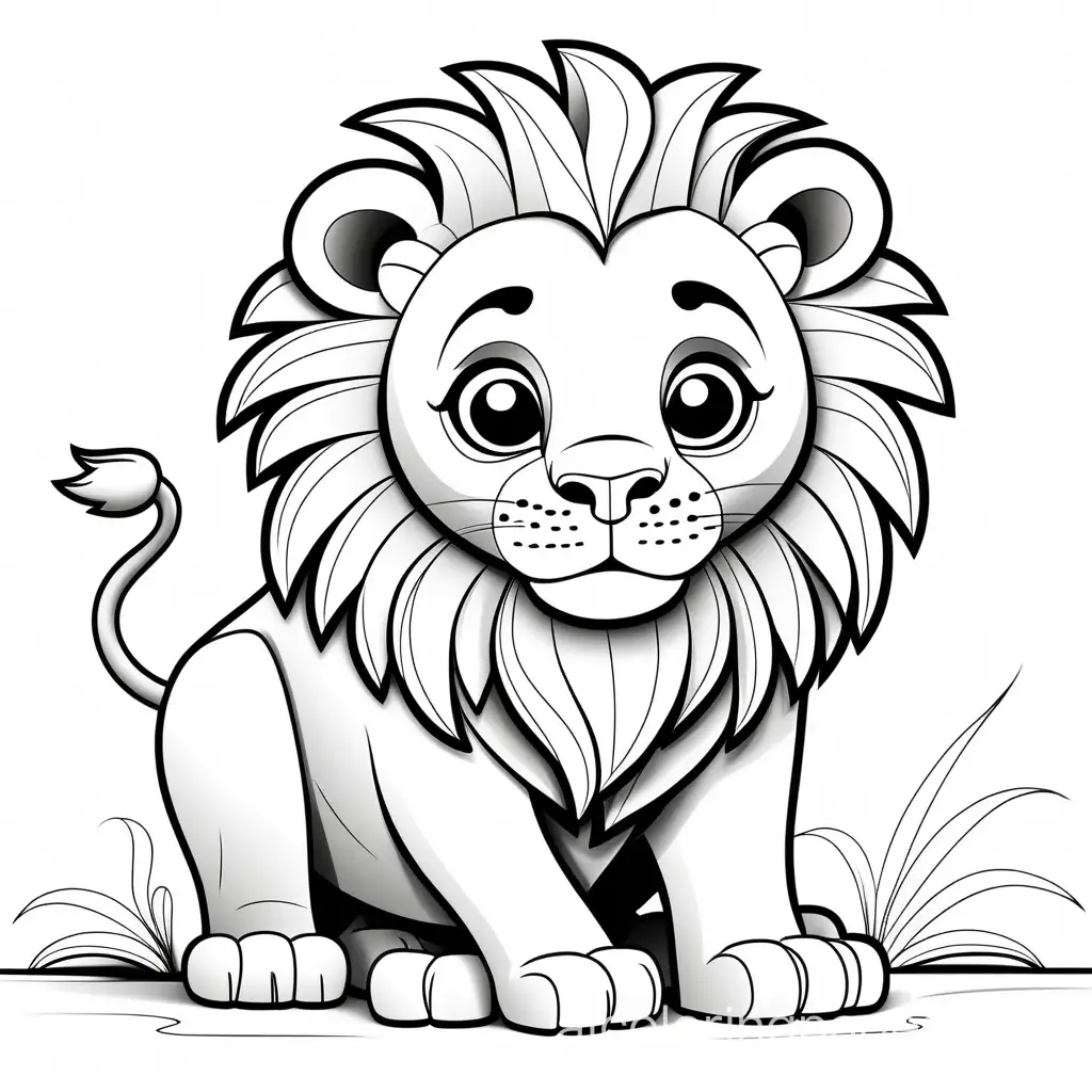 Simple-Lion-Coloring-Page-for-Kids