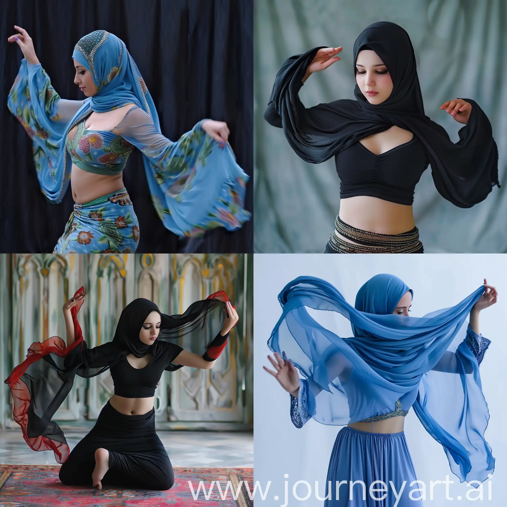 Girl belly dance hijab