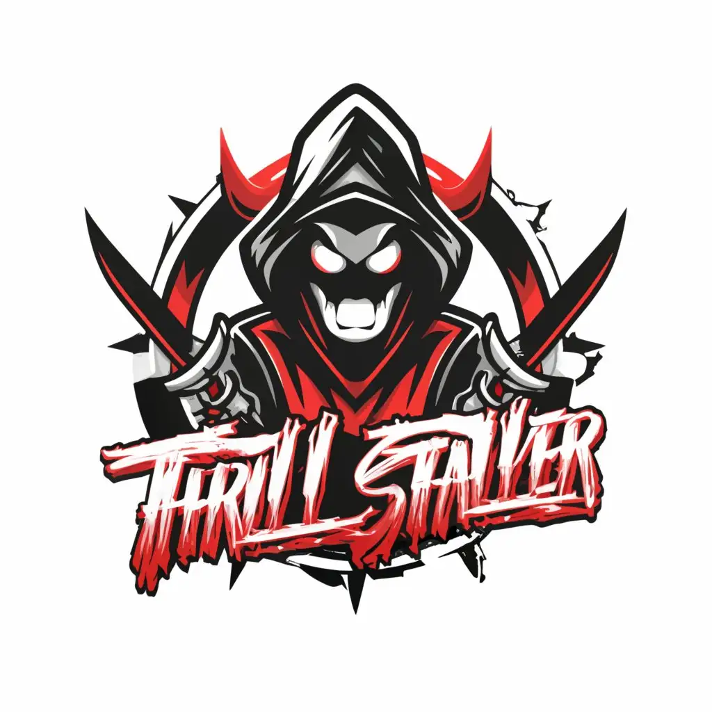 a logo design,with the text "thrill stalker", main symbol:stalker,Moderate,clear background