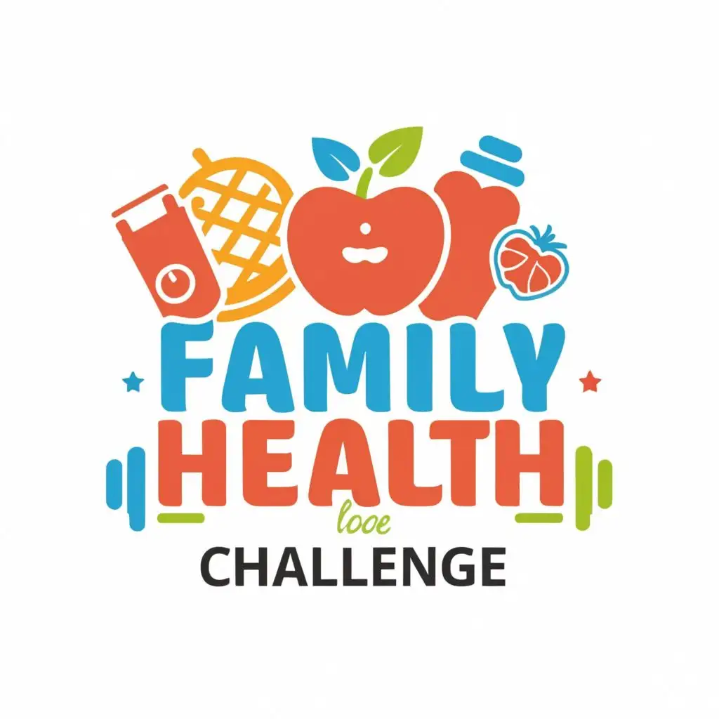 logo, food, health, exercise, fitness, with the text "Family Health Challenge", typography, be used in Home Family industry