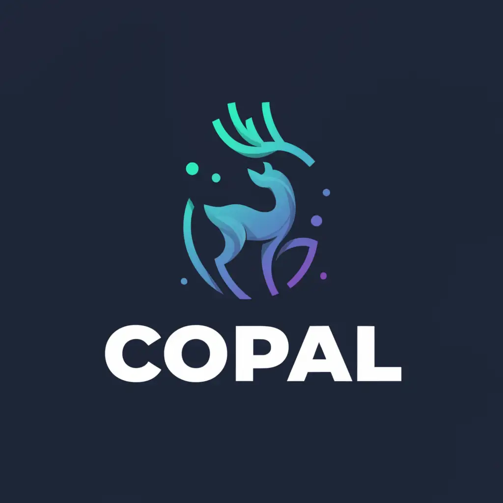 a logo design,with the text 'COPAL', main symbol:smoke blue deer,Minimalistic,be used in Religious industry,clear background